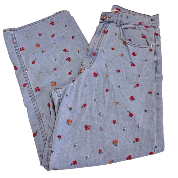 Urban Outfitters BDG High Rise Loose Baggy Embroidered Floral/Carrots Size 29 - Picture 13 of 13